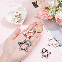 12Pcs 6 Styles Zinc Alloy Spring Gate Rings&nbsp;FIND-NB0005-52