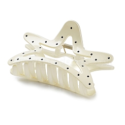 素敵な水玉模様の PVC 爪ヘアクリップ  合金クリップ付き  スター  46x111x62.5mm&nbsp;PHAR-S001-02D