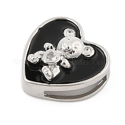Brass Micro Pave Cubic Zirconia Slide Charms&nbsp;ZIRC-I068-24P-01