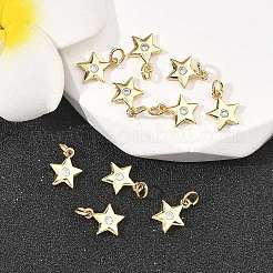 SHEGRACE Brass Micro Pave Clear Cubic Zirconia Charms&nbsp;XGRQ2O250-430G