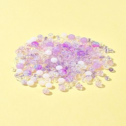 DIY 丸型アクリルビーズブレスレット作成キット  ライラック  6~10x0.8~10mm  穴：1.4~2mm&nbsp;DIY-FS0007-02C