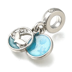 Rack Plating Alloy Enamel European Dangle Charms&nbsp;PALLOY-A009-20P