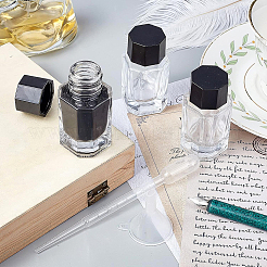 Cuboid Glass Fountain Pen Ink Bottle&nbsp;AJEW-BC0001-36