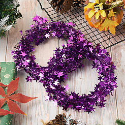 PVC Sparkly Star Metallic Garland with Iron Wire&nbsp;AJEW-TAC0034-08C