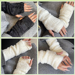 1 Pair Acrylic Fiber Warm Fingerless Gloves&nbsp;AJEW-CY0002-23B