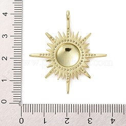 真鍮チャーム  カドミウムフリー＆鉛フリー  太陽  16KGP本金メッキ  37x34x4.5mm  穴：2.5mm&nbsp;KK-H466-01G