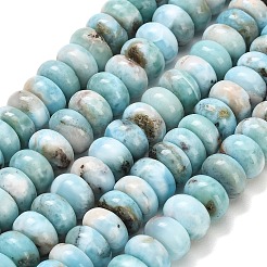 天然石ラリマービーズ連売り  滑らかなロンデル  11.5~12x4.5~7.5mm  穴：1mm  約62~70個/連  15.55~15.75''（39.5~40センチメートル）&nbsp;GG-CBA007A-A01-01