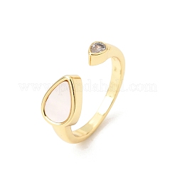 Brass Micro Pave Cubic Zirconia Open Cuff Rings&nbsp;CU-CBA4898-08G-07