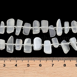 天然ホワイトムーンストーンビーズ連売り  ナゲット  シードビーズで  6~17x3.5~8.5x1~6.5mm  穴：0.8mm  約51~63個/連  15.35~16.73''（39~42.5センチメートル）&nbsp;G-L657-E02-01