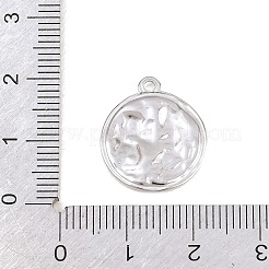 304ステンレスペンダント  テクスチャのあるフラットラウンドいチャーム  ステンレス鋼色  18.5x16x1.5mm  穴：1.5mm&nbsp;STAS-B144-04B-P