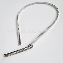 鉄と樹脂のラインストーンウエストチェーンベルト、女性用、レディースドレス  銀  740x9.5mm&nbsp;AJEW-WH20072-04S