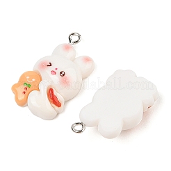 Christmas Theme Rabbit Opaque Resin Pendants&nbsp;RESI-S08-04B