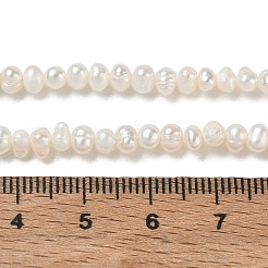 天然養殖淡水パールビーズ連売り  ポテト  ベージュ  3~4mm  穴：0.5mm  約101~102個/連  13.19''（33.5センチメートル）&nbsp;PA-CBAC463-43