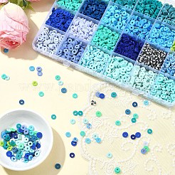 冬をテーマにした手作りポリマー粘土ディスクビーズブレスレット作成キット  ミックスカラー  6x0.5~1mm  穴：1.8~2mm  168 G /セッティング&nbsp;DIY-YW0010-94