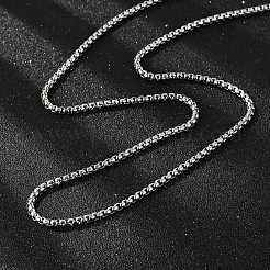 Tarnish Resistant 304 Stainless Steel Venetian Chain Box Chain Necklace Making&nbsp;STAS-A028-N031P-A