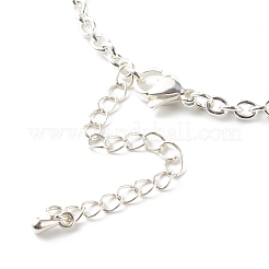 304ステンレススチールアズキチェーンブレスレット  銀  7-1/4インチ（18.5cm）&nbsp;BJEW-JB06334