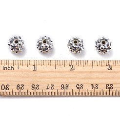 チャンキー樹脂製ラインストーンビーズ  樹脂ラウンドビーズ  銀  12mm  穴：1.5~2mm&nbsp;RESI-M019-27
