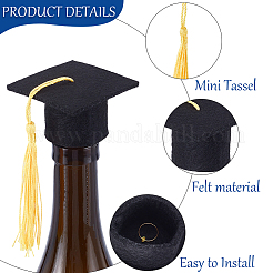 20Pcs 5 Colors Mini Felt Fabric Graduation Hat with Tassels&nbsp;AJEW-CP0010-11