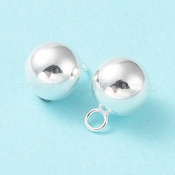 925スターリングシルバーペンダント  丸いチャーム  銀  14x10mm  穴：2.5mm&nbsp;STER-K174-03G-S