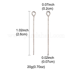 アイアンアイピン  カドミウムフリー＆鉛フリー  プラチナ  21ゲージ  32x0.7mm  穴：2mm&nbsp;IFIN-FS0001-31F