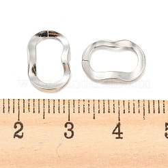 変色しない304ステンレススチール製リンクリング  クイックリンクコネクタ  ウェーブの楕円形  ステンレス鋼色  13x9x1.3mm  内径：10x5mm&nbsp;STAS-I202-06P