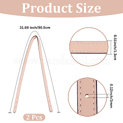 合成皮革製調節可能なバッグストラップ2本  桃パフ  805x13x3mm&nbsp;DIY-CL0001-38C