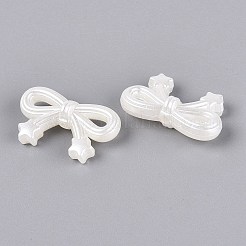 Ccbプラスチック模造パールビーズ  星とちょう結び  乳白色  17.5x30x9mm  穴：2.5mm  約360個/500g&nbsp;PL-N007-07A