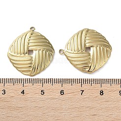 イオンプレーティング（IP）304ステンレスペンダント  高光沢仕上げの本物の18K金メッキ  菱形  27.5x25x2.5mm  穴：1.8mm&nbsp;STAS-C090-10E-G