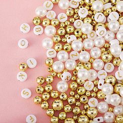 DIYジュエリー作成キット  アクリル＆模造真珠アクリルビーズを含む  弾性水晶の線  ミックスカラー  4mm  穴：1mm  700個/セット&nbsp;DIY-SZ0002-97