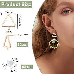 Brass Stud Earring Findings&nbsp;KK-BC0003-74G
