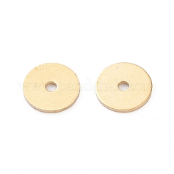 真鍮製スペーサービーズ  長持ちメッキ  ディスク  18KGP本金メッキ  4x0.5mm  穴：1mm&nbsp;KK-WH0063-07G
