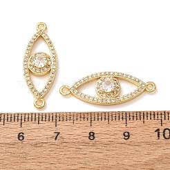 Brass Micro Pave Clear Cubic Zirconia Connector Charms&nbsp;CU-CBA4579-03G-F