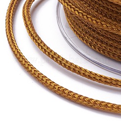 編組鋼線ロープコード  ジュエリーDIY製版材料  スプールで  ゴールデンロッド  約5.46ヤード（5m）/ロール  3mm&nbsp;OCOR-G005-3mm-A-25