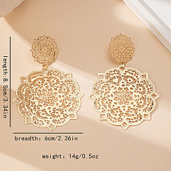 Flower Alloy Dangle Stud Earrings&nbsp;FS-WGC548B-01