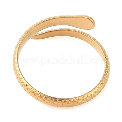 イオンプレーティング（IP）304ステンレススチール製オープンカフリング（女性用）  14KGP本金メッキ  ヘビ  内径：18mm&nbsp;RJEW-Z057-10G-03
