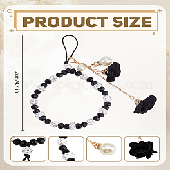 1Pc Crystal Flower Charm Moblie Straps&nbsp;AJEW-LP0005-01B