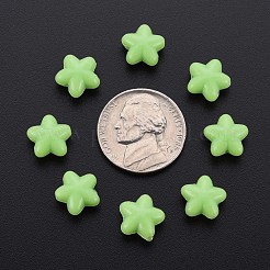 不透明なアクリルビーズ  スター  薄緑  10x10.5x6mm  穴：1.6mm  約1690個/500g&nbsp;MACR-S373-26-A05