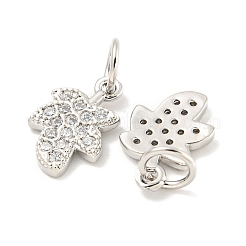 Rack Plating Brass Micro Pave Clear Cubic Zirconia Pendants&nbsp;KK-B093-14P
