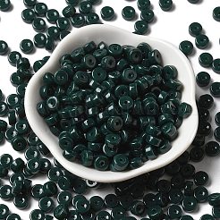 不透明色のガラスシードビーズ  コラム  ダークスレートグレー  6x3mm  穴：1.4mm  約2027個/ポンド&nbsp;SEED-E001-P3x6mm-03