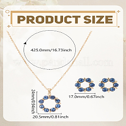 Wreath Alloy Rhinestone Pendant Necklace & Stud Earring Sets&nbsp;SJEW-LP0001-56B