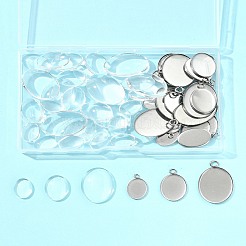 DIY Oval 304 Stainless Steel Pendant Making Kits&nbsp;DIY-FS0008-29