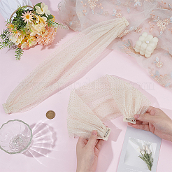 ポリエステル製の花嫁用ウェディングアームスリーブカバー  鉄製安全ピンブローチ付き  ベージュ  480x110x6~12.5mm&nbsp;AJEW-WH0766-26