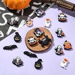20個10スタイルのハロウィンテーマの食品グレードの環境に優しいシリコンフォーカルビーズ  ミックスカラー  混合図形  12~30x18~39x7~9mm  穴：2mm  2個/スタイル&nbsp;SIL-CJ0002-54