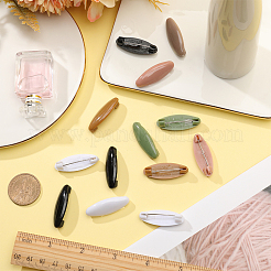 16個 8色プラスチックブランクオーバルブローチピン  スカーフヒジャブラペルピンバックル女性ヘアドレッシングアクセサリー  ピンク  36x13.5x9mm  2個/カラー&nbsp;JEWB-CP0001-10D