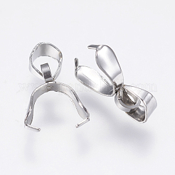 変色防止201ステンレススチールペンダントピンチベイル  ステンレス鋼色  10.5x9x3mm  穴：4x5mm  ピン：0.5mm&nbsp;STAS-F138-02P-3x15mm