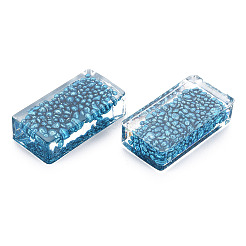 半透明のアクリルカボション  石  長方形  スチールブルー  30x15.5x8mm&nbsp;TACR-N006-35