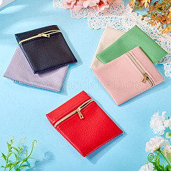 6Pcs 6 Colors Imitation Leather Jewelry Storage Zipper Bags&nbsp;ABAG-TA0001-72A