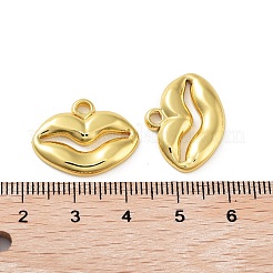 304ステンレスペンダント  18KGP本金メッキ  リップ  16x21x3mm  穴：2.2mm&nbsp;STAS-F304-04G-02