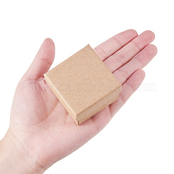 厚紙のジュエリーボックス  スポンジで  リングのために  正方形  淡い茶色  5x5x3.2cm&nbsp;X-CBOX-R036-09