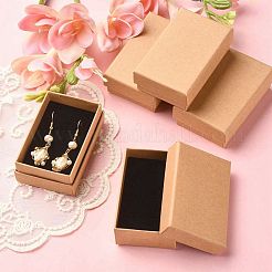 厚紙ジュエリーセットボックス  リングのために  ネックレス  長方形  淡い茶色  8x5x2.5cm&nbsp;CBOX-YW0001-01